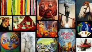CARTEL PINTURA DOS LUNAS Y PARARTE formato pequeño